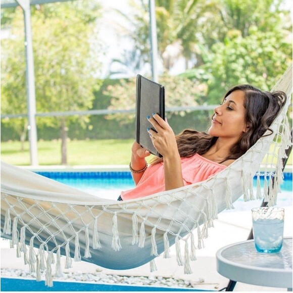 Bliss Hammocks Fringed Hammock in a Bag Cream NEW - Picture 4 of 9